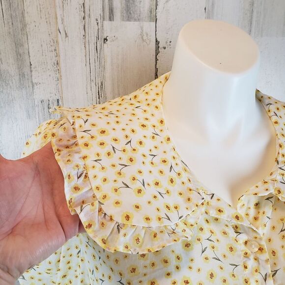 A.N.A. Rosie Ruffle Floral Blouse Sz 2X - Picture 3 of 8
